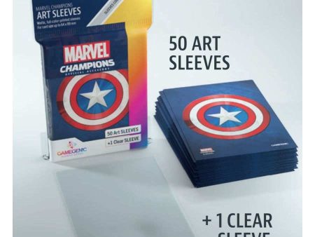 GAMEGENIC: MARVEL CHAMPIONS ART SLEEVES: CAPTAIN AMERICA (51CT) on Sale