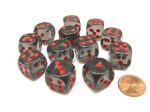 Translucent 16mm d6 Smoke red Dice Block™ (12 dice) Hot on Sale