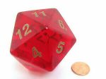 55mm Jumbo d20 Translucent Red w gold For Discount