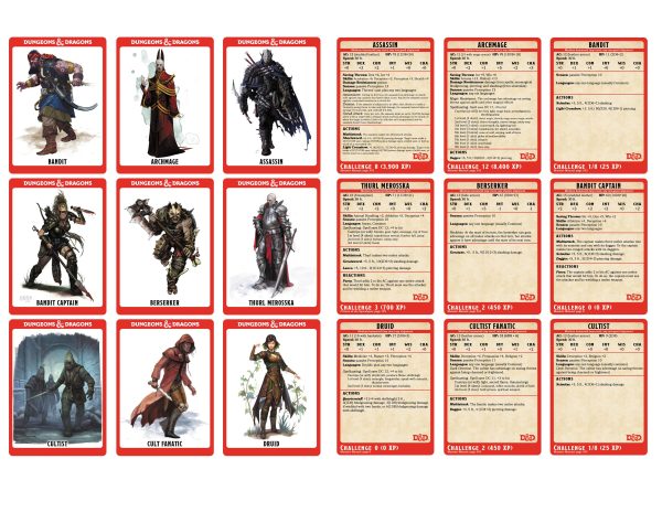 Dungeons & Dragons Creature and NPC Cards Online now