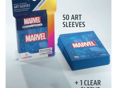 GAMEGENIC: MARVEL CHAMPIONS ART SLEEVES: MARVEL BLUE (51CT) For Sale